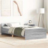 vidaXL Cadru de pat, gri sonoma, 90x200 cm, lemn prelucrat