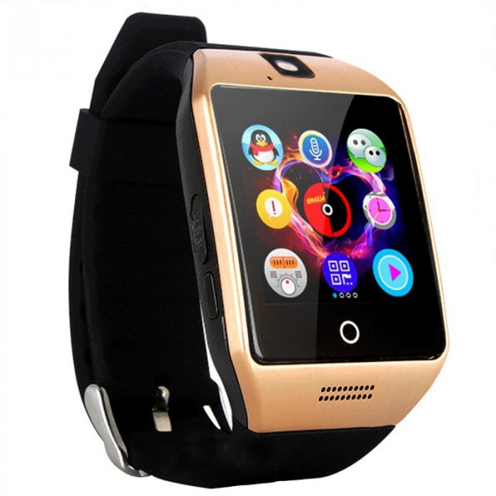 Smartwatch Vogue Q18 Curved cu Camera si Telefon 3G Display 1.54&quot; Bluetooth Auriu