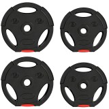 SPORTNOW Set de Discuri de Greutăți, cu Două Discuri de 7,5 kg și Două de 5 kg, Negru | Aosom Romania