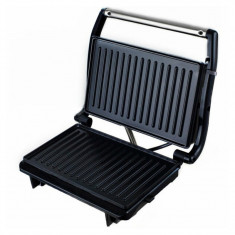 Sandwich Maker Panini Rosberg, 750 W, 22.4 x 14 cm, placi anti-aderente, maner termoizolat, capac rabatabil, indicator luminos, inox, Gri