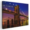 Tablou podul Brooklyn noaptea New York Tablou canvas pe panza CU RAMA 60x80 cm