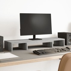 vidaXL Suport monitor reglabil gri sonoma 80x24x10,5 cm lemn prelucrat foto