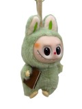 Figurina Labubu absolvent cu carte si rucsac - 15 cm culoare maro - Verde