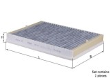 Filtru aer habitaclu Alpina B10, D10; BMW 5 Motor 3.0 D Biturbo, 3.2, 3.3, 4.6 V8, 520 d, 520 i, 523 i, 525 d, 525 i, 525 td, 525 tds, 528 i, 530 d,