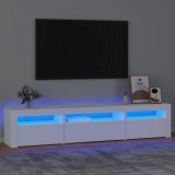 VidaXL Comodă TV cu lumini LED, alb, 195x35x40 cm