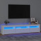 Comoda TV cu lumini LED, alb, 195x35x40 cm GartenMobel Dekor