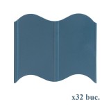 Bordura gazon din plastic, verde albastriu, set 32 buc, 5.1 m x 120 mm, Strend Pro