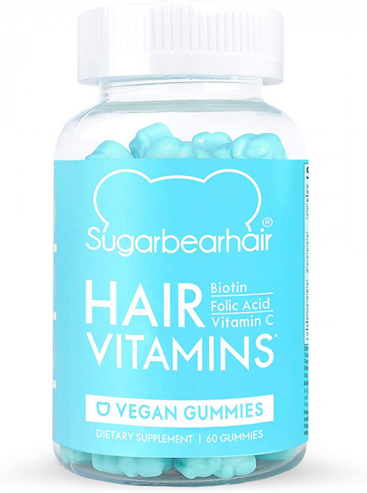 Supliment Alimentar, SugarBearHair, cu Biotina, Vitamina D, Vitamina B-12, Acid Folic, Vitamin A, St