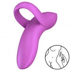 Vibrator cu suport deget Bold Lover Satisfyer roz foto