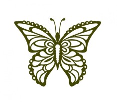 Sticker decorativ Fluture, Verde Bej, 60 cm, 1157ST-12 foto