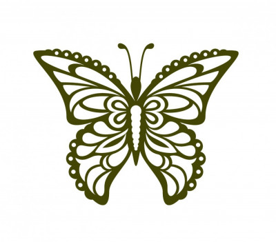Sticker decorativ Fluture, Verde Bej, 60 cm, 1157ST-12 foto