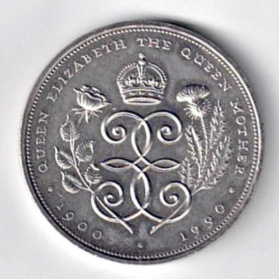 UK ANGLIA 5 POUNDS LIRE 1900 1990 REGINA ELISABETH 90 ANI STARE AUNC foto