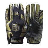 Mănuși de fotbal american NFL STRETCH FIT Negru Auriu, Wilson