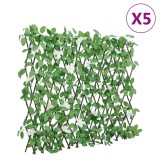 Spalier cu iedera artificiala extensibil 5 buc. verde 186x70 cm GartenMobel Dekor, vidaXL