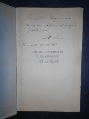 M. O. Liscu - L&amp;#039;Idee du souverain bien et son expression chez Seneque (1945) foto