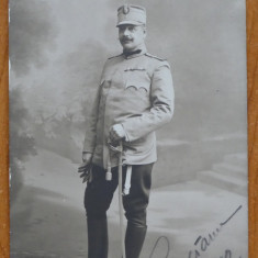 Fotografie militara cu autograf : Generalul Petre Greceanu , 1912