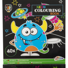 Carte de colorat cu carioci neon - Monstrulet PlayLearn Toys