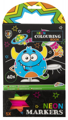 Carte de colorat cu carioci neon - Monstrulet PlayLearn Toys foto