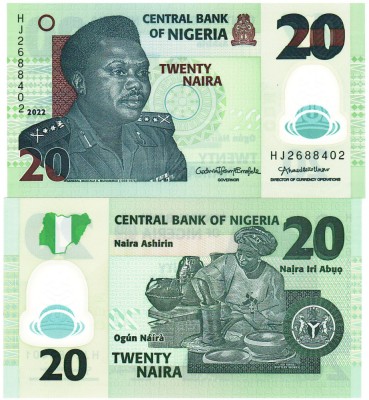 Nigeria 20 Naira 2022 P-34 new UNC foto