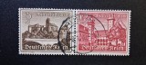 Germania / Deutsches Reich 1938 Pereche Orizontală "Winterhilfswerk - Castelan &amp; Primării" (3+2 Rpf Maro &amp; 12+6 Rpf Roșu-Carmin) Ștampilată - CKL2