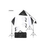 Cumpara ieftin Kit de 3 softboxuri cu macara, soclu de 4 becuri, 3 trepiezi reglabili 200 cm, 12 becuri de 150W, geanta de transport inclusa
