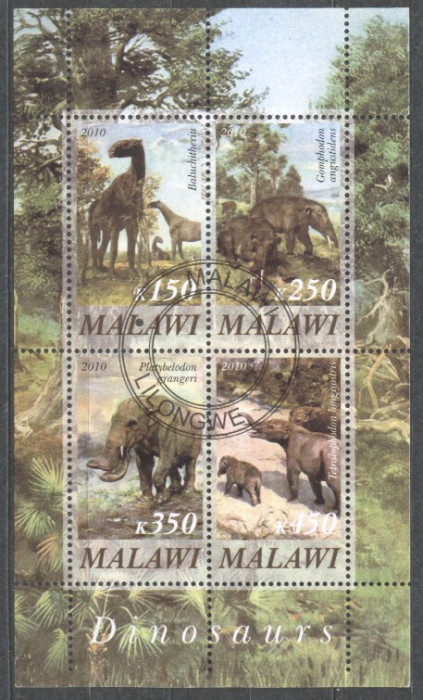 Malawi 2010 Dinosaurs, perf.sheetlet, used T.009