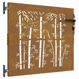 Cumpara ieftin Poarta pentru gradina, 85x75 cm, otel corten, model bambus