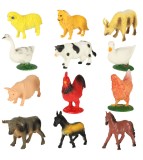 Set 12 Figurine Din Plastic, Animale De La Ferma, Multicolor, Oem