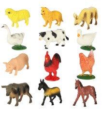 Set 12 Figurine Din Plastic, Animale De La Ferma, Multicolor