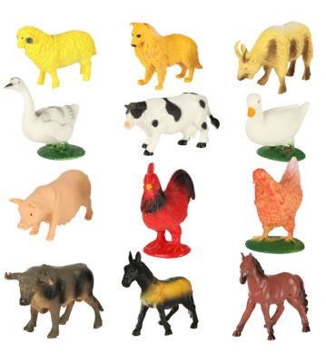 Set 12 Figurine Din Plastic, Animale De La Ferma, Multicolor foto