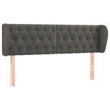 Cumpara ieftin Tablie de pat cu aripioare gri inchis 147x23x78/88 cm catifea