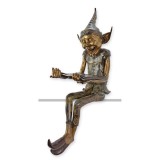 Goblin cu carte-statueta din bronz TBB-104, Abstract