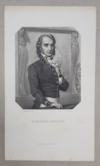 BENJAMIN CONSTANT , GRAVURA PE METAL de L. WOLFF, PARIS , MONOCROMA, MIJLOCUL SECOLULUI XIX foto