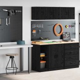 VidaXL Dulapuri de garaj 2 buc Lemn negru prelucrat