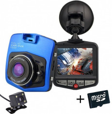 Camera auto Dubla iUni Dash 806, Full HD, 12Mpx, 2.5 Inch, 170 grade, Parking monitor G senzor, Blue+Card 16GB foto