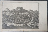 Carte Postala, Desen orasul Brasov, vedere generala dinspre nord, de la mijlocul sec.al XVII-lea