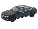 Macheta Audi A8L 1:32 negru replica metal lumini si sunete, deschide usi, capota, portbagaj