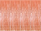 Set de 4 perdele pentru petrecere Enthur, folie, rose, 1 x 2,5 m