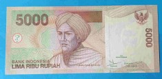 Bancnota veche Indonezia 5000 Rupiah 2001 - UNC bancnota Necirculata Serie 0654 foto