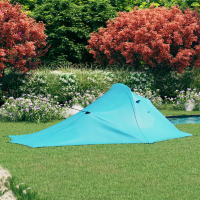 Cort de camping, albastru, 317x240x100 cm foto