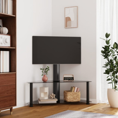 vidaXL Suport TV de colț cu 2 niveluri pentru 32-70 inchi, negru foto