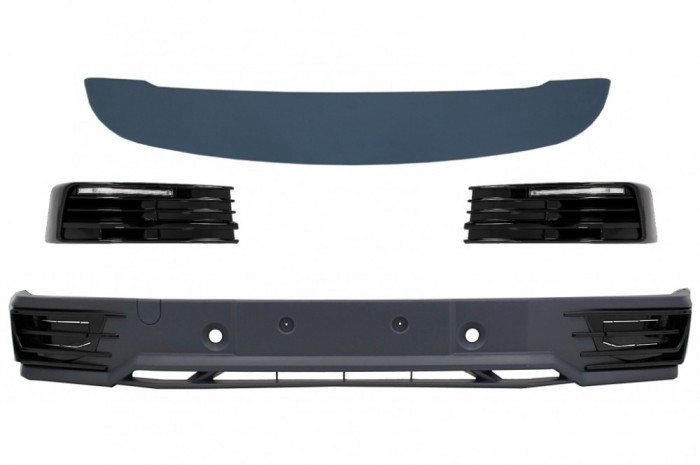 Prelungire Bara Fata Extensie Add-on cu Lumini de zi LED DRL si Eleron Luneta VW Transporter T6 (2016-up) Performance AutoTuning