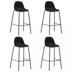 vidaXL Scaune de bar, 4 buc., negru, material textil