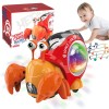 Crab dansator Interactiv pentru copii, lumini colorate si muzica, de la 0 ani, Portocaliu, Unisex, Plastic
