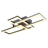 Plafoniera LED Sapena 67328-24O, 24W, 1900lm, lumina calda, negru + opal, moderna