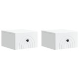 vidaXL Dulap de noapte suspendat cu sertar 2 pcs Alb 33 x 34,5 x 20 cm 898086