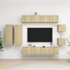 VidaXL Set dulapuri TV, 8 piese, stejar sonoma, lemn prelucrat 3079020
