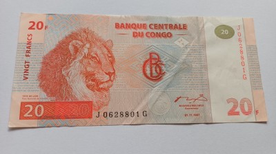 Congo-20 Franci 1997 foto