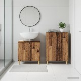 Cumpara ieftin Set de dulapuri pentru baie, 2 piese DELFT Lemn vechi