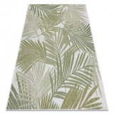 Covor SISAL SION frunze de palmier, tropical 2837 țesute plate ecru / verde, 80x150 cm